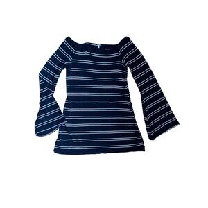 Free People Women Off The Shoulder Tunic Top Size S Black Flare French Editorial